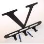 Capital Letter V Monogram Wall Hook Hanger. Satin Black. Solid Steel. Screws Included.