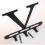 Capital Letter V Monogram Wall Hook Hanger. Satin Black. Solid Steel. Screws Included. Capital Letter V Monogram Wall Hook Hanger. Satin Black. Solid Steel. Screws Included.