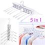 TonTGai Clothes Magic Hangers Multi-Functional Fold Plastic Hanger 360 Rotating Cascading 5 in 1 Space Saving Wardrobe Clothing Hanger Oragnizer