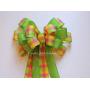 Orange Yellow Lime Plaid Bow Yellow Lime Easter Wreath Bow, Spring Check Wreath Bow Spring Plaid Door Hanger Bow Yellow Green Plaid Bridal Shower Baby Shower, Spring Birthday Party Decorations