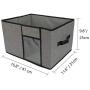 Tuokor Fabric Storage Bins with Lid, 2 Handles and Clear Window, 16x12x10 inches (LxWxH) Washable Foldable Storage Basket Cube Boxes 3-Pack, Gray