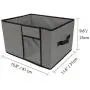 Tuokor Fabric Storage Bins with Lid, 2 Handles and Clear Window, 16x12x10 inches (LxWxH) Washable Foldable Storage Basket Cube Boxes 3-Pack, Gray