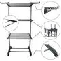 Lijuan Qin 3-Tier Rolling Clothes Drying Rack Organizer, Folding Garment Laundry Dryer Hanger Compact Steel Construction for Indoor Outdoor Cozy Lijuan Qin 3-Tier Rolling Clothes Drying Rack Organizer, Folding Garment Laundry Dryer Hanger Compact Steel Construction for Indoor Outdoor Cozy
