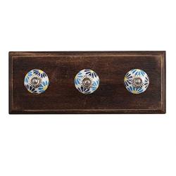 Indianshelf Handmade 1 Artistic Vintage Blue Wooden Angel Coat Hooks Holders/Wall Hooks for Pictures
