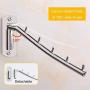 JTKDL Folding Wall Mounted Clothes Hanger Rack 304 Stainless Steel with Swing Arm Holder Clothing Hanging System No Damage Wall, Easy to Install 2 Pack