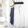 WEBI Coat Rack Wall Mounted, 16’’ Hole to Hole,Coat Hanger Wall Mount,5 Hooks for Hanging Jacket,Coats,Clothes,Hats,Black
