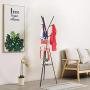 Metal Coat Rack Hat Stand Free Standing Display Hall Tree Hanger Garment Storage Holder with Shelves and 9 Hooks for Clothes Hats 19.7 x 19.7 x 68.5 Inches