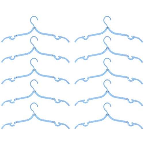 Gaiatop Clothes Hangers, 10PCS Portable Folding Clothes Hanger Foldable Clothes Drying Rack for Travel Blue