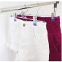 10 Pcs Stainless Steel Trouser Hanger Rack Coat Pants Skirt Hangers Clothes Stand Holder with 2 Adjustable Non-Slip Clips 28cm