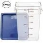 Tiger Chef 22 Quart Commercial Grade Clear Food Storage Square Polycarbonate Containers With Blue Lids 4 Pack