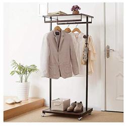 YMJ Floor Coat Rack Multifunctional Hanger Simple Multi-Layer Storage Floor Hanger Bedroom Living Room Brown Clothes Rack Coat Racks