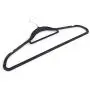 YEVIOR 50pcs 17.71 X 0.2 X 9.65 Inch Plastic Flocking Clothes Hangers with Rail Black