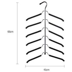 JOANNAS HOME Friction Blouse Tree Hangers Space Saving Hangers Clothes Organizer - 6 Layer Black Chrome Closet Clothes Hanger - 3 Pack