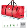 Heavy Duty Rolling Christmas Tree Storage Bag- Fits Up to 7.5 ft. Artificial Christmas Tree, Space Saver Hanging Tree Bag Storage, Made of Ultra Strong PVC Coated Polyester Material,