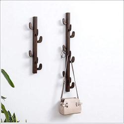 GCFBCL Coat Rack Wall Mounted Solid Wood Tree Branch Design, with 6/9 Hooks,for Bags Scarves Clothes Handbag Umbrella Installed in Bedroom Bathroom Coat Hanger Wall,Walnutcolor,9hooks