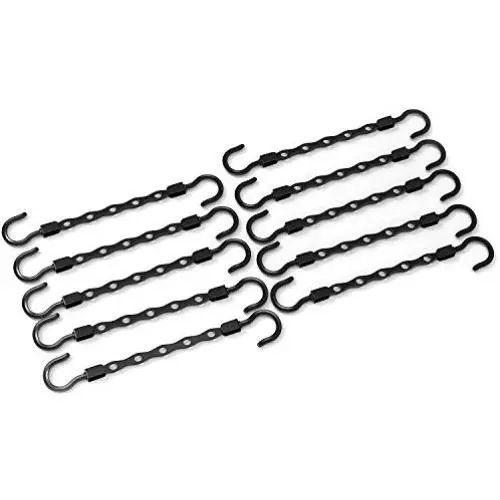 Tidy Home Magic Space Saving Hangers for Clothes and Organized Closet- Keep Pants, Skirts, Shirts, and Shorts Wrinkle Free- Cascading Hangers and Accessory Organizers- 10 pack- Black- Plastic