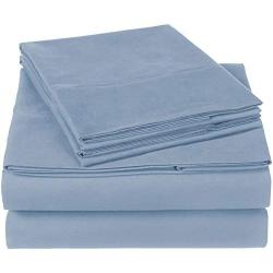 Pinzon 300 Thread Count Organic Cotton Bed Sheet Set - California King, Flint Blue