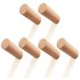 Curious Fish 6PCS 8CM Natural Solid Wooden Cylinder Column Wood Hook Wall Mounted Towel Clothes Hat Key Coat Bag Robe Scarf Hanger Bathroom Bedroom Kitchen Cupboard Living Room Hallway Minimalist