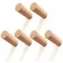 Curious Fish 6PCS 8CM Natural Solid Wooden Cylinder Column Wood Hook Wall Mounted Towel Clothes Hat Key Coat Bag Robe Scarf Hanger Bathroom Bedroom Kitchen Cupboard Living Room Hallway Minimalist