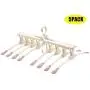 Multifunctional Clothes Hanger 8 in 1 Magic Clothes Hanger Wardrobe Organizer Rack,Portable Foldable 360° Swivel Space Saving Closet Organizer Hanger (5PACK),Pink