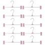 Milue 10Pcs Home Adjustable Stand Clip Clothes Pants Skirt Hanger Antiskid Drying Rack (Pink)
