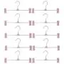 Milue 10Pcs Home Adjustable Stand Clip Clothes Pants Skirt Hanger Antiskid Drying Rack (Pink)