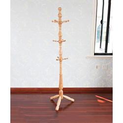 Cxjff Floor Standing Coat Rack Clothes Hat Stand Hanger Solid Wooden 3 Feet 12 Hooks, Wood Color, 50 50 180CM (Size : 5050180CM)