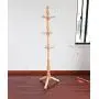 Cxjff Floor Standing Coat Rack Clothes Hat Stand Hanger Solid Wooden 3 Feet 12 Hooks, Wood Color, 50 50 180CM (Size : 5050180CM)
