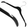 HANGERWORLD 15 Black 16inch Plastic Notched Coat Clothes Garment Top Hangers with Metal Hook HANGERWORLD 15 Black 16inch Plastic Notched Coat Clothes Garment Top Hangers with Metal Hook