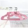 10pcs Clothes Hanger Durable ABS Heart Pattern Coat Hanger for Adult Children Clothing Hanging Supplies (Pink)