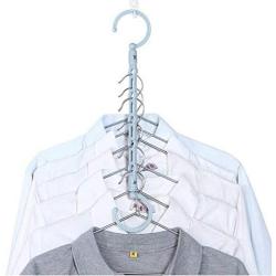 5 Holes Support Circle Clothes Hanger Clothes Drying Racks Multifunction Plastic Scarf Clothes Hanger Hangers Storage Rack 10pcs Random Color