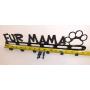 Dog Leash Wall Hanger Hook Holder Fur Mama Gloss Black Handmade in USA