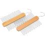 Inveroo Wood Tie Hangers for 20 Ties Or Belts Wood Clothes Hangers for Ties and Accessories (2 Hangers)