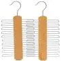 KYCPTNFJ Wood Tie Hangers for 20 Ties Or Belts Wood Clothes Hangers for Ties and Accessories 2 Hangers KYCPTNFJ Wood Tie Hangers for 20 Ties Or Belts Wood Clothes Hangers for Ties and Accessories 2 Hangers