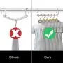 Luckindom Space Saving Clothes Hangers, Magic Metal Closet Hanger Organizers, 4 Pack Stainless Steel Wardrobe Clothing Cascading Hangers for Easy Storage of Pants, Shirts, Coats (Single Row)
