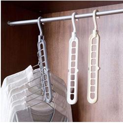 10pcs Random Color Space Saver Plastic Magic Hanger Clothes Rack Clothing Hook Closet Organizer