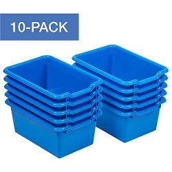 ECR4Kids Scoop-Front Storage Bins, Easy-to-Grip Design Storage Cubbies, Kid Friendly and Built to Last, Pairs with ECR4Kids Storage Units, 10-Pack, Blue