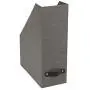 Bigso Estelle Canvas Fiberboard Upright Magazine Storage Box, 12.6 x 4.5 x 9.8 in, Grey