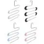5PC Random Color 5 Layer Stainless Steel S Shape Clothes Pants Hanger Closet Towel Storage Rack Shelf Hangers Multilayer Cloth Hanger Decoration