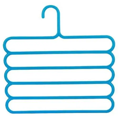 Baiyu Multi-Purpose Clothes Hanger Plastic 5 Layers Pants Trousers Hanger Holder Clothes Rack Drying Holder Necktie Belt Tie Scarf Towels Non-Slip Hanger Storage Organizer 33.5cm*34cm