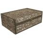 Wald Imports Silver Metal & Wood 13" Decorative Storage Box/Trunk