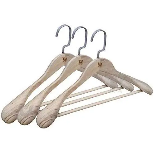 Iddefee Clothes Hanger 10 Piece Set Solid Wood Suit Hanger Wide Shoulder Coat Adult Natural Wooden Non-Slip Hanger Pants Hangers (Color : Photo Color, Size : 44.5x26.5x6cm)
