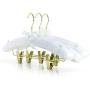 HANGERWORLD 10 White 17inch Satin Padded Coat Clothes Hangers with Clips for Skirts Pants Wedding Garments