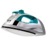 Sunbeam Steam Master 1400 Watt Large-size Anti-Drip Non-Stick Stainless Steel Soleplate Iron with Variable Steam control and 8 Retractable Cord, Chrome/Teal, GCSBSP-201-000