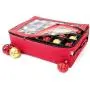 [Red Christmas Ornament Storage Boxes With Dividers] - (Holds 48 Ornaments up to 3 Inches in Diameter) | Acid-Free Removable Trays with Separators | Clear Window to Easily See Storage Bags Contents