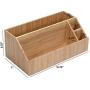 Bamboo Large Drawer Plus Desktop All-in-One Organizer for File Folders, Notepads, Pens, Stationary Items, Small Electronics and More