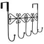 Dingang Over The Door Hanger Rack - Decorative Hanger Holder for Home Office Use 5 Hooks Black