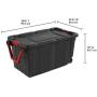 Set of 2 Rolling Storage Bins with Handles, Portable Containers with Latching Lid, Heavy Duty Durable Organizers for Garage, Workshop, Laundry Easy Mobility 40 Gallon Boxes