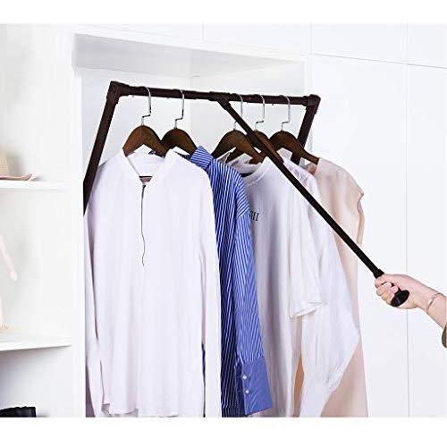 Lift Pull Down Adjustable Width Hanger,Wardrobe Clothes Hanger Rail Soft Return (764-864mm)