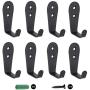 Wall Hooks 8 Pcs,Coat Hooks, Stainless Steel Hook, Garage, Luggage Key Hook, Bathroom Kitchen Dining Room,Heavy Duty, Indoor and Outdoor Hooks (Black)